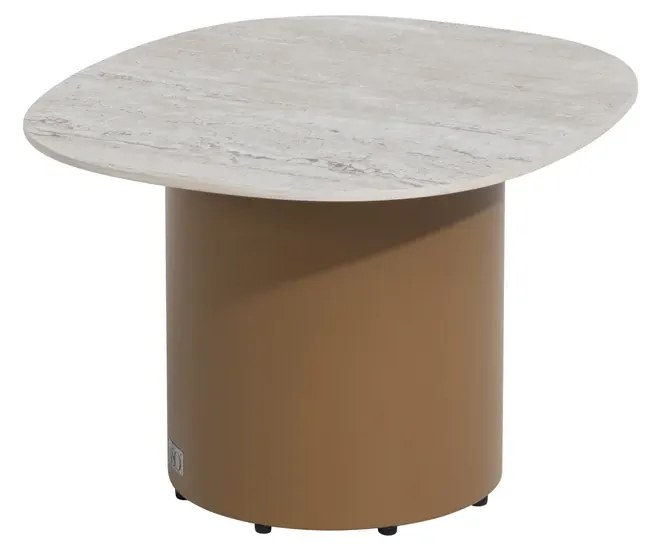 4 Seasons Outdoor Sofie loungetafel amber met zandkleurig keramisch blad 50 x 60 cm Bijzettafel   beige weerbestendig