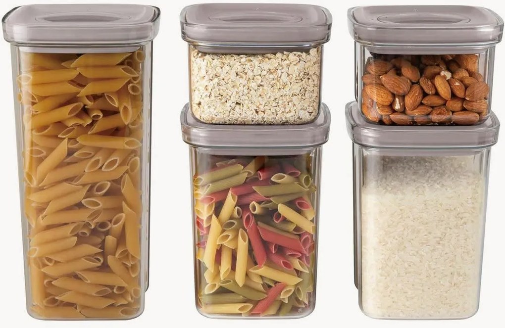 Opbergpotten Taupe Collection, 5-delig