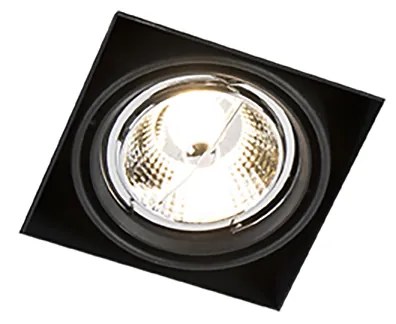 Set van 6 inbouwspots zwart GU10 AR70 trimless - Oneon