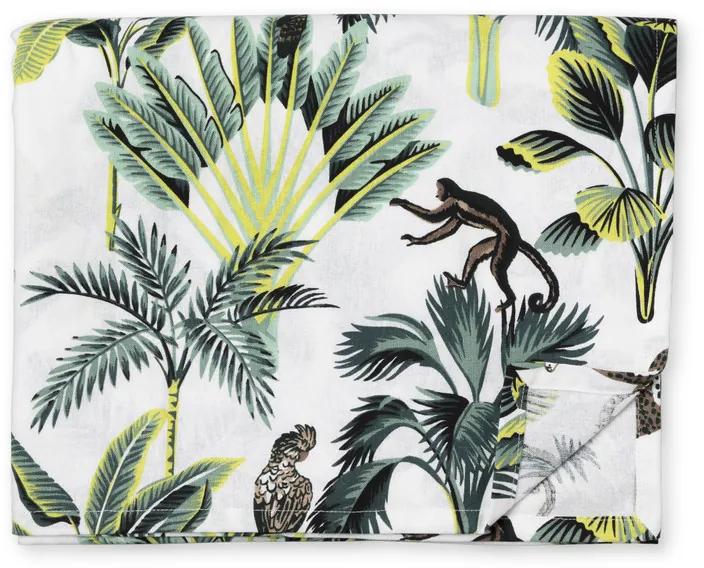 Tafelkleed jungle - wit - 240x140 cm
