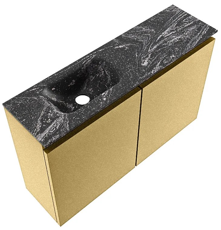 Mondiaz Ture DLux toiletmeubel 80cm oro met wastafel lava links zonder kraangat