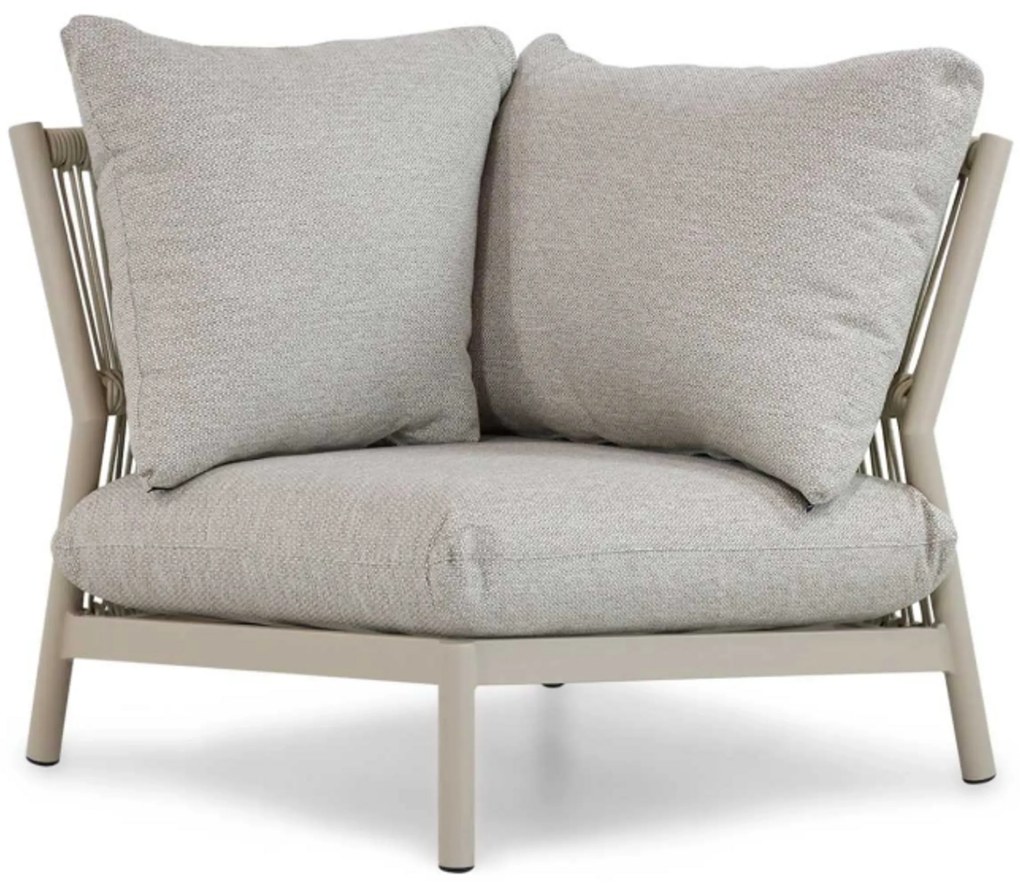 Hoek loungeset 6 personen Aluminium/rope Taupe Coco Sevilla