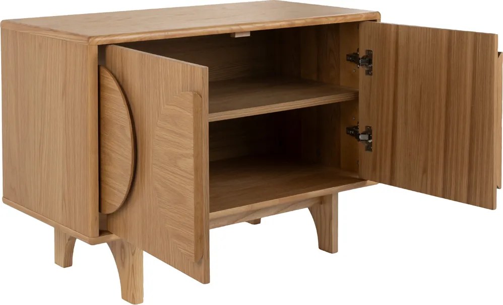 Zuiver Groove Design Dressoir Eiken 2 Deurs  82 Cm - 82x40x58cm.