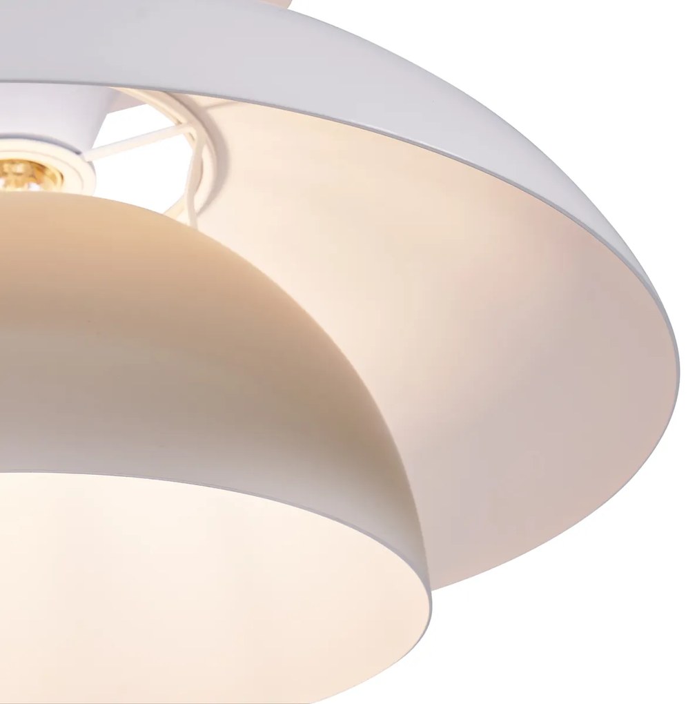 Scandinavische hanglamp beige met witte binnenkant - Titus