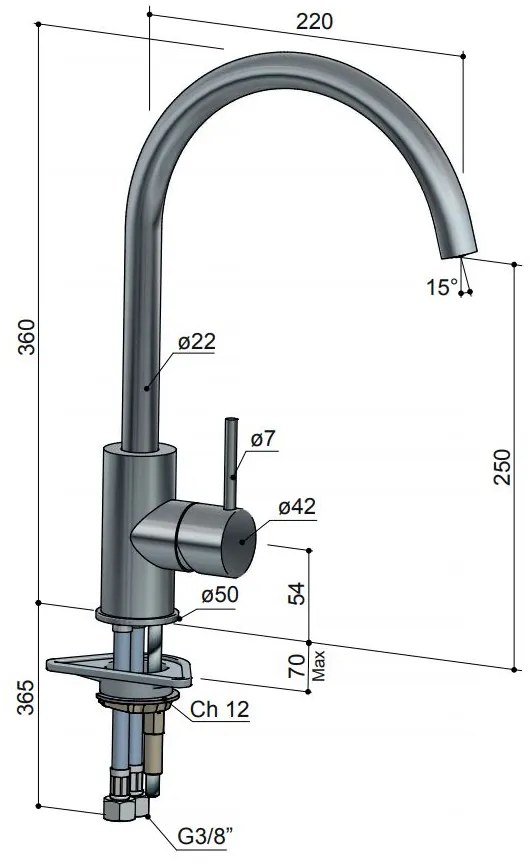 Hotbath Cobber Keukenmengkraan Draaibaar Gepolijst Messing CB040