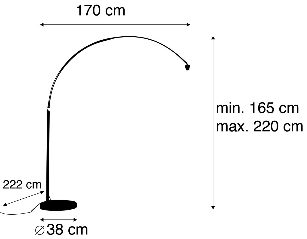 Moderne booglamp chroom verstelbaar zonder kap