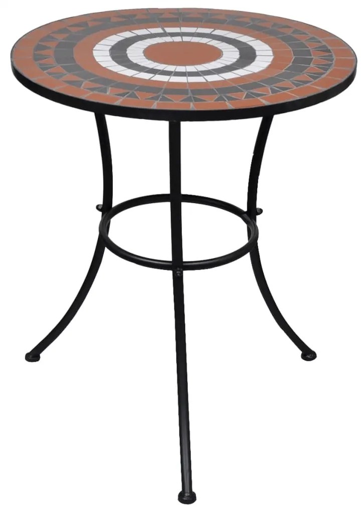 vidaXL Bistrotafel 60 cm mozaïek terracottakleurig en wit
