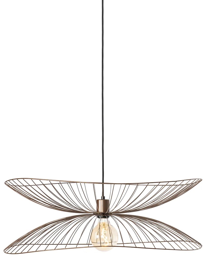 Design hanglamp donkerbrons met dubbele kap - Pua