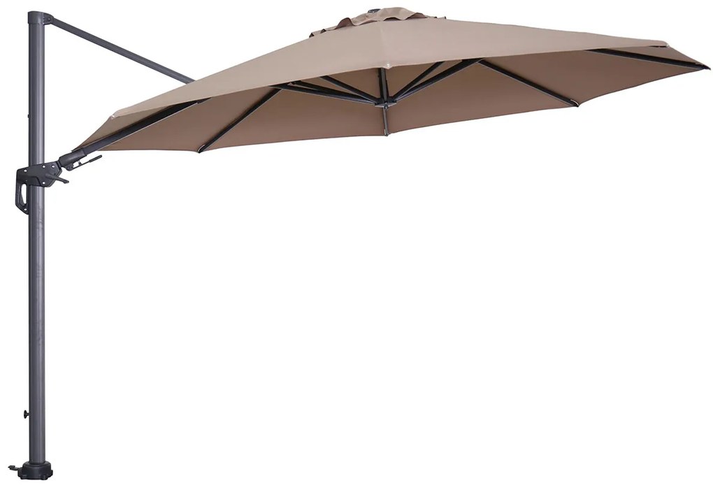Garden Impressions Hawaii zweefparasol Ø350 cm - frame carbon black - doek taupe