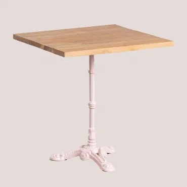 Vierkante Bartafel In Acaciahout Viena ↔︎ 70 Cm & Suikerspinroos - Sklum
