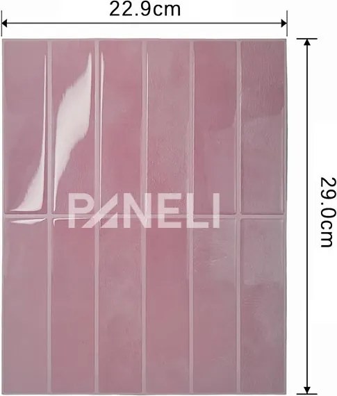 Tegelsticker Roze Langwerpig - 29 cm x 22.9 cm x 0.11 cm | 0.07 kg | Paneli zelfklevende steenstrips