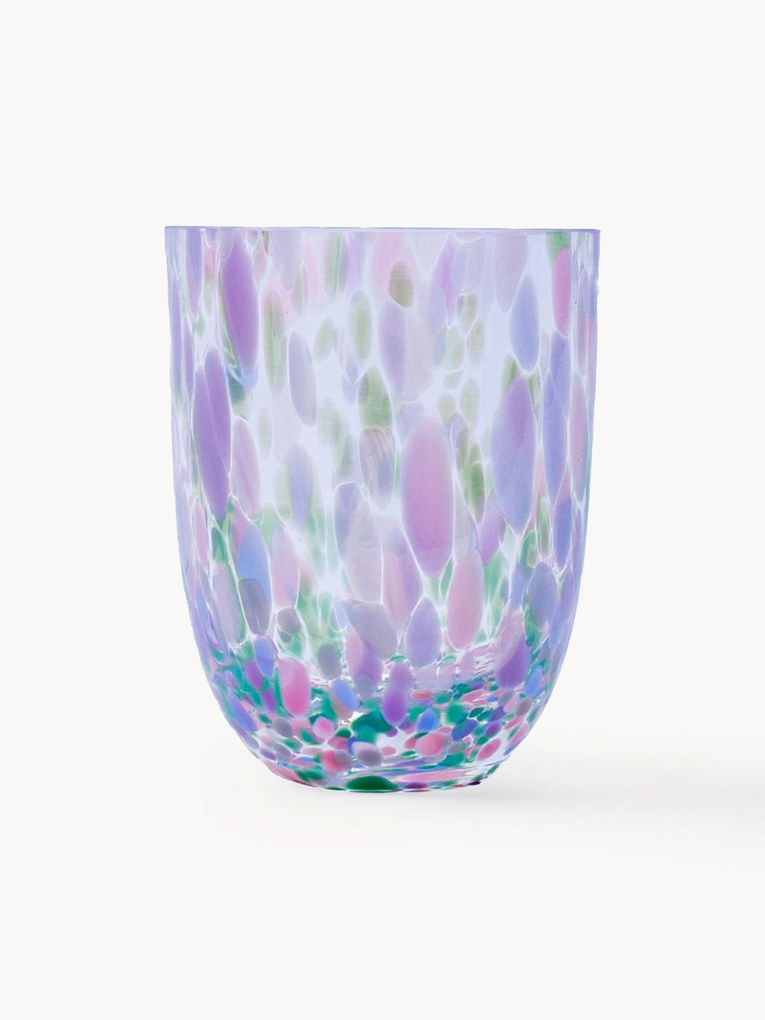 Handgemaakte waterglazen Big Confetti, 6 stuks