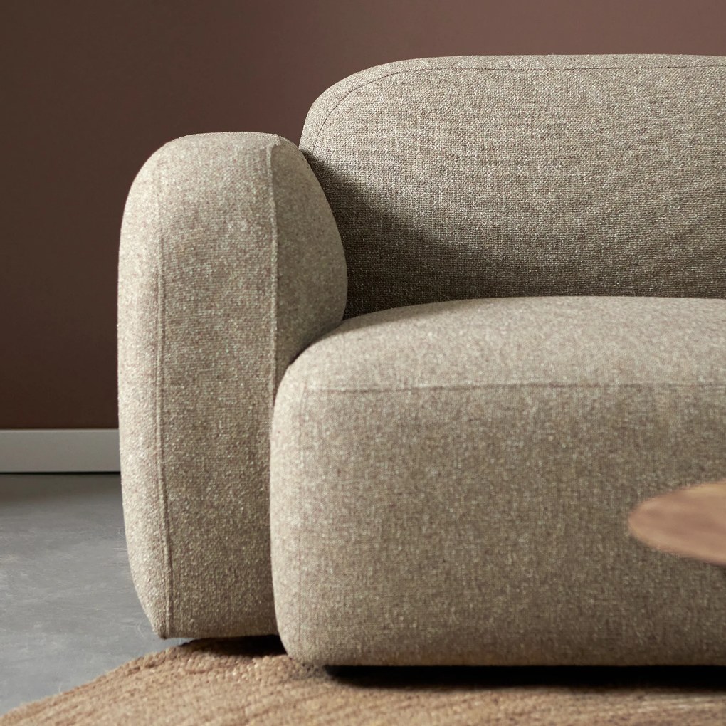 Moderne Hoekbank Rechts Taupe Stof