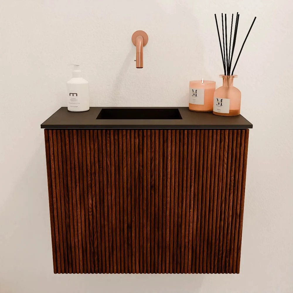 Mondiaz Joya 50cm toiletmeubel ruby met wastafel faye links zonder kraangat urban