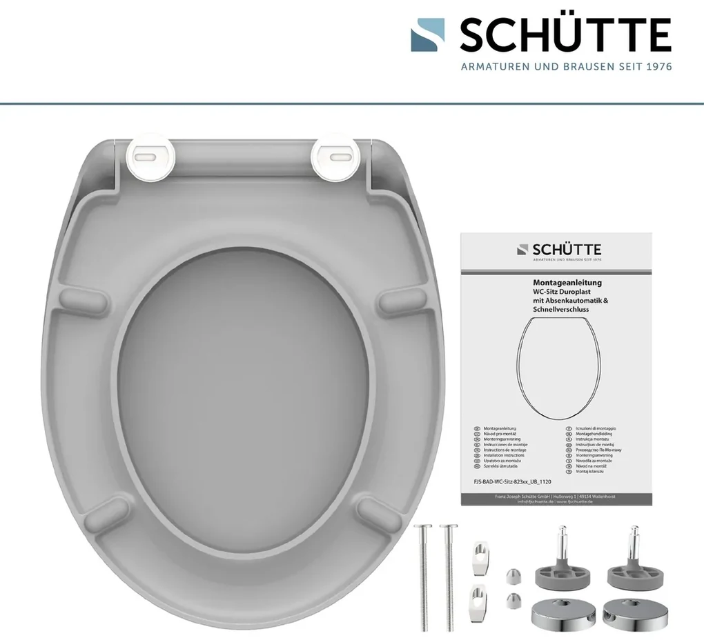 Schutte Miles toiletzitting duroplast met softclose en quick release antraciet