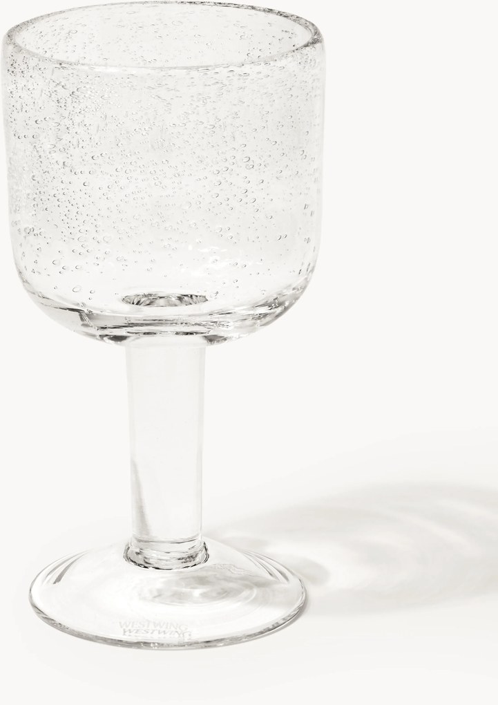 Mondgeblazen wijnglazen Hippolyte met luchtbellen, 4-delig