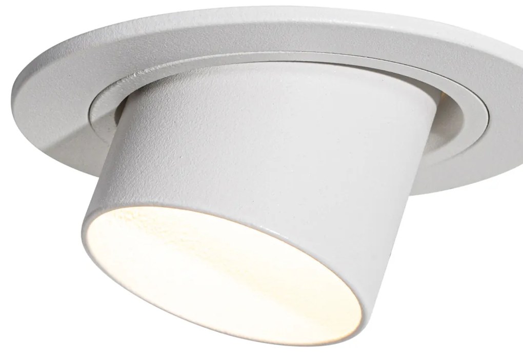 Set van 6 inbouwspots wit GU10 35mm rond kantelbaar - Installa Modern GU10 Binnenverlichting Lamp