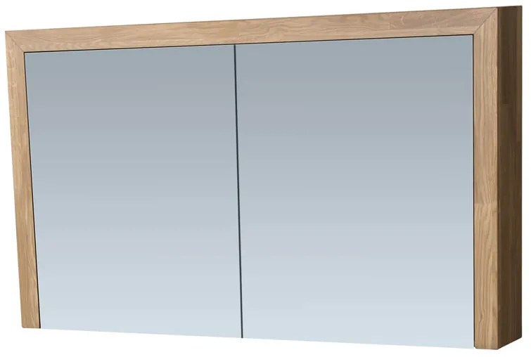 Brauer Rise spiegelkast 120cm met 2 dubbelzijdige spiegeldeuren eiken grijs