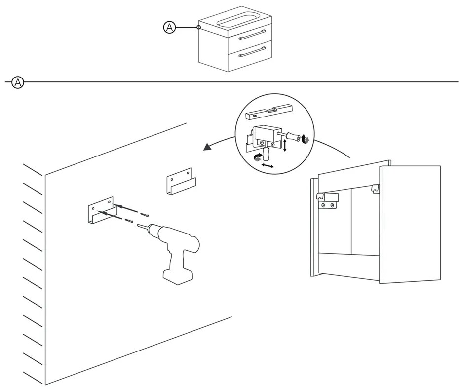 Differnz Somero badmeubelset 100cm antraciet