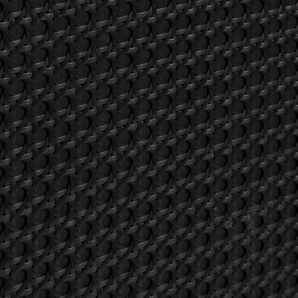 Zwarte Wandkastje Met Rotan - 80x40x75cm.