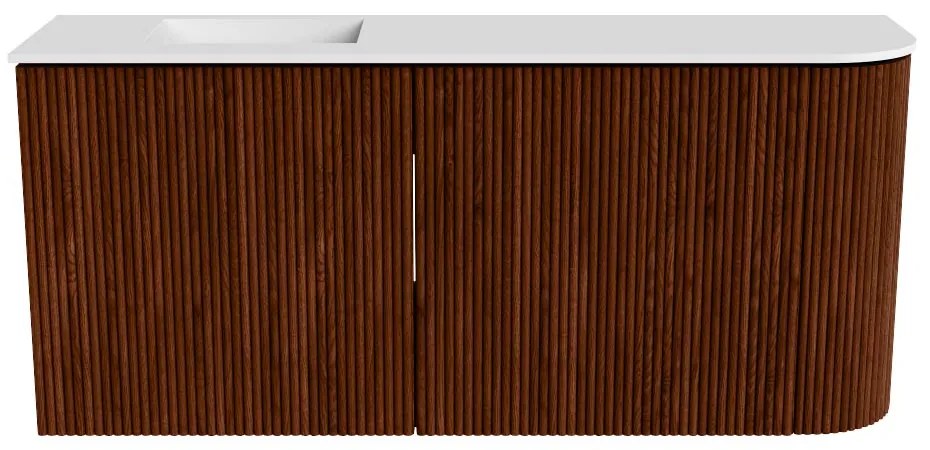 Mondiaz Joya 90cm toiletmeubel ronding rechts ruby met wastafel faye links zonder kraangat talc