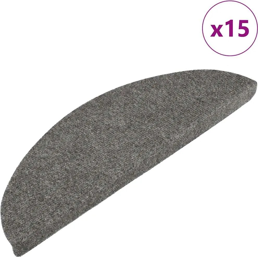 vidaXL Trapmatten zelfklevend 15 st 56x17x3 cm grijs