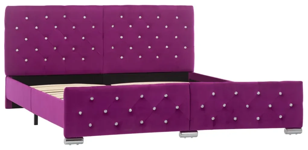 vidaXL Bedframe stof paars 160x200 cm