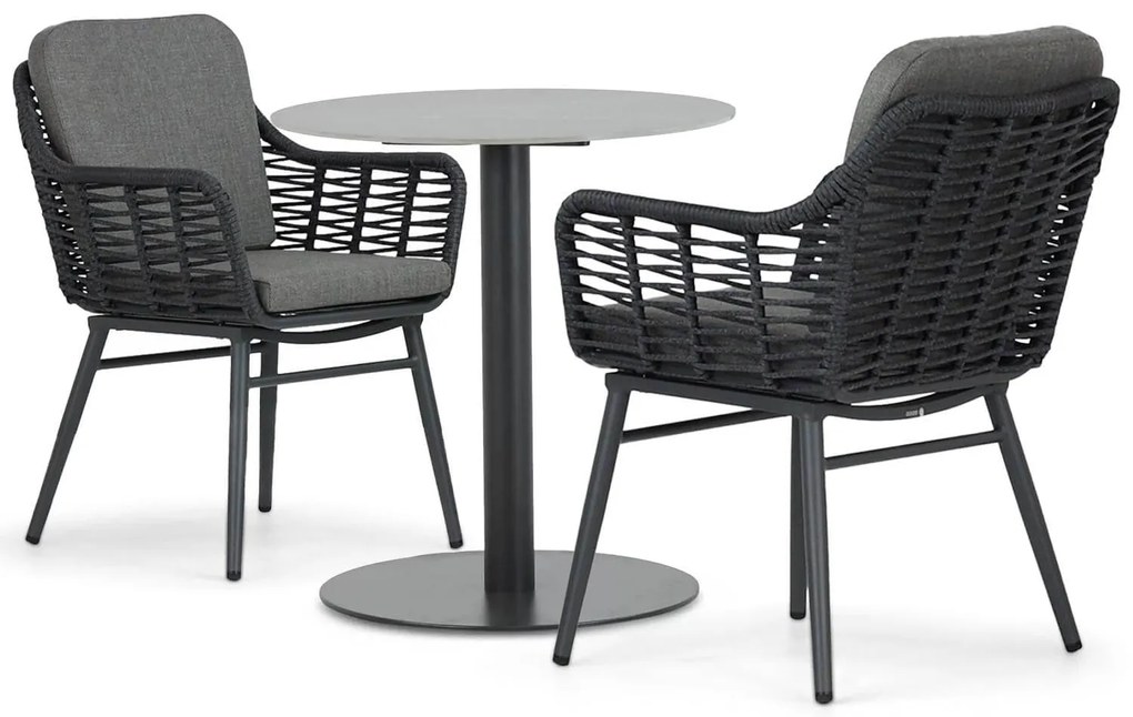 Bistroset 2 personen 70 cm Aluminium/rope Grijs Coco Antoni/Como