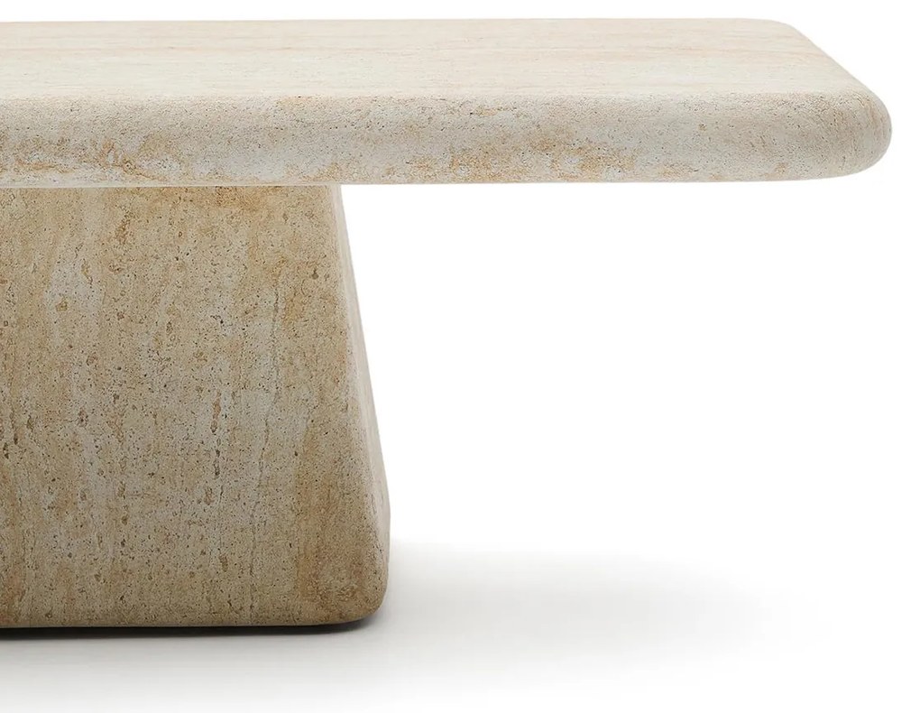 Kave Home Drasi Design Salontafel Beige Cement Travertin - 140 X 70cm.
