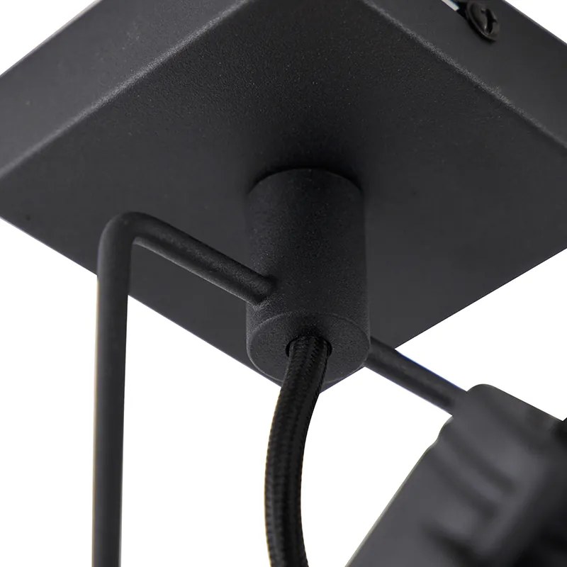 Industriële plafondspot zwart draai- en kantelbaar GU10 50mm - Suplux