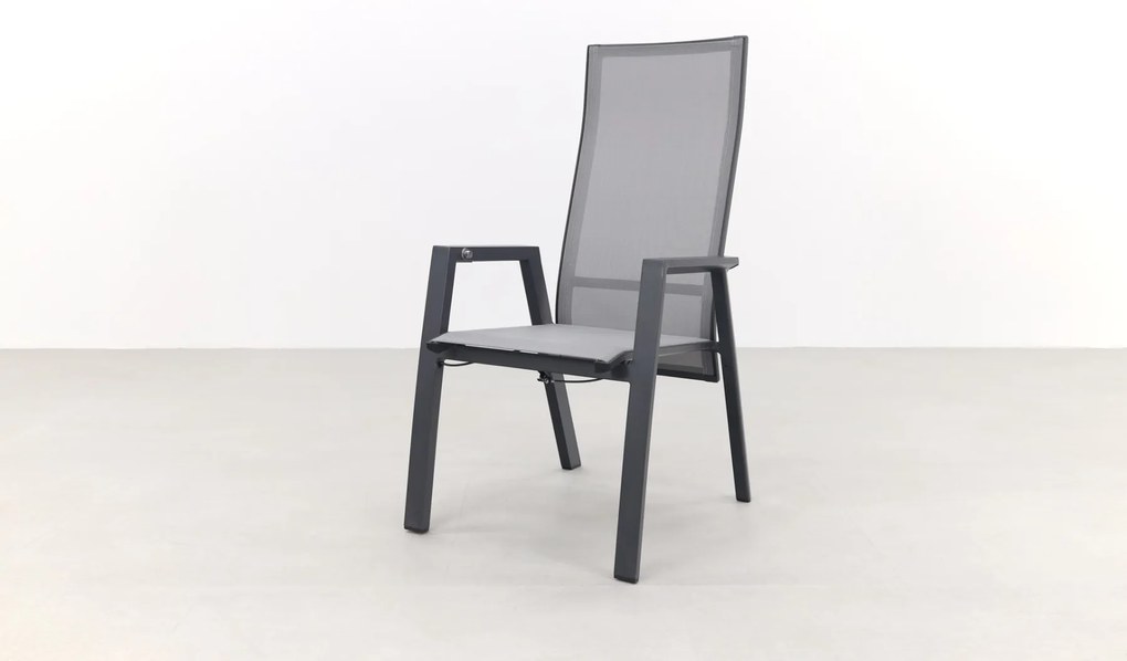 Azoren dining tuinstoel verstelbaar (incl. kussen) - Antraciet