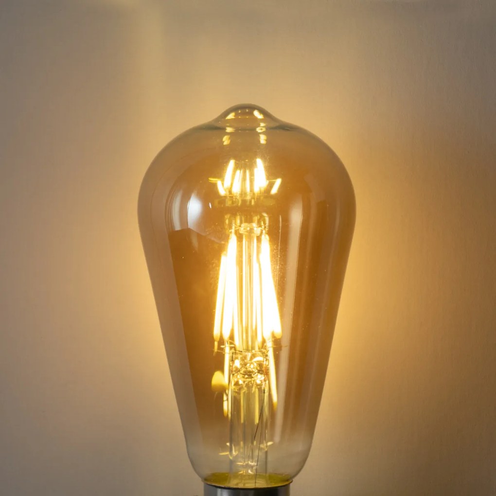 Set van 5 E27 dimbare LED lamp ST64 smoke glas 5W 450 lm 2700K