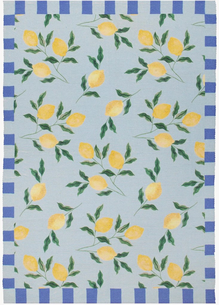 Outdoor platgeweven vloerkleed Lemons