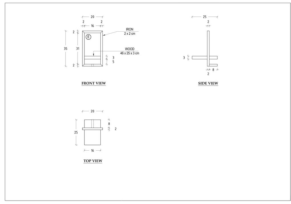 Industriële Wandplank Shelfie E - 20cm X 35cm