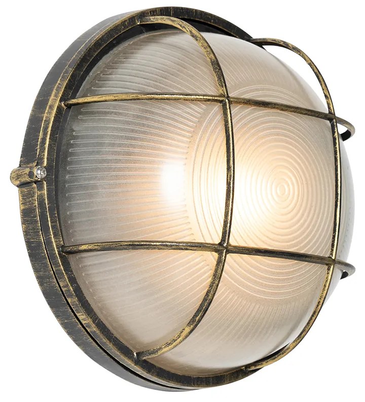 Industriële buitenwandlamp antiek goud IP44 - Hanneke