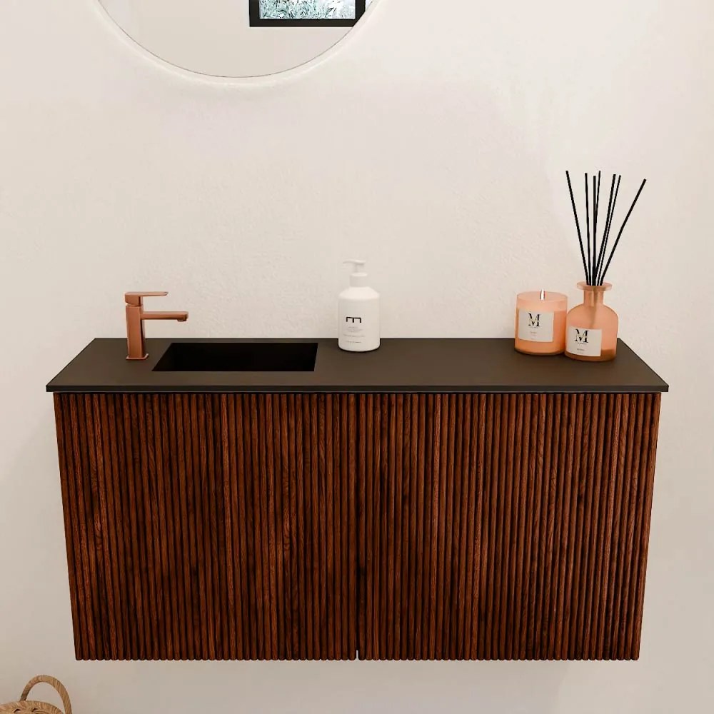 Mondiaz Joya 80cm toiletmeubel ruby met wastafel faye links 1 kraangat urban