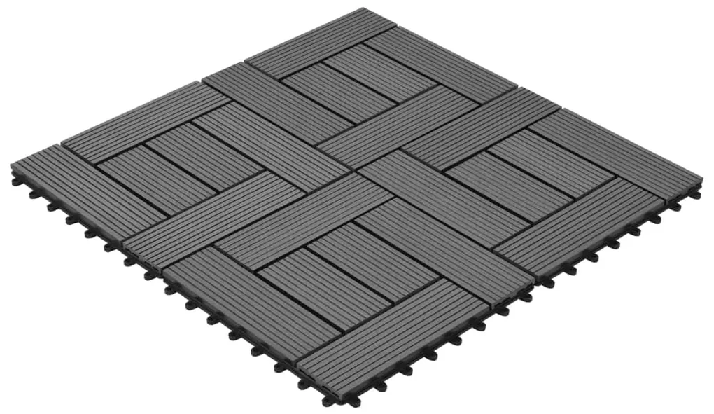vidaXL Terrastegels 11 stuks 30 x 30 cm WPC 1 m2 (grijs)