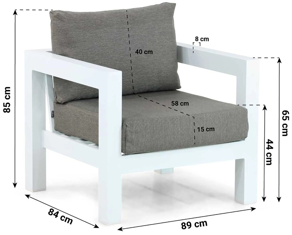 Tuinstoel Aluminium Wit Lifestyle Garden Furniture Luca