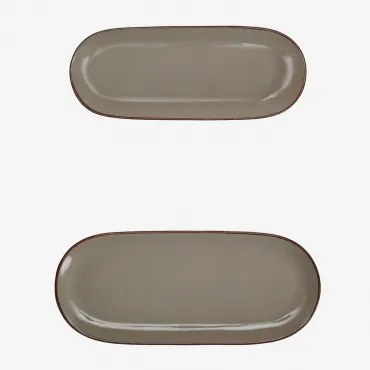 Set Van 2 Ronilena Gres Trays Cederbruin - Bruin - Sklum