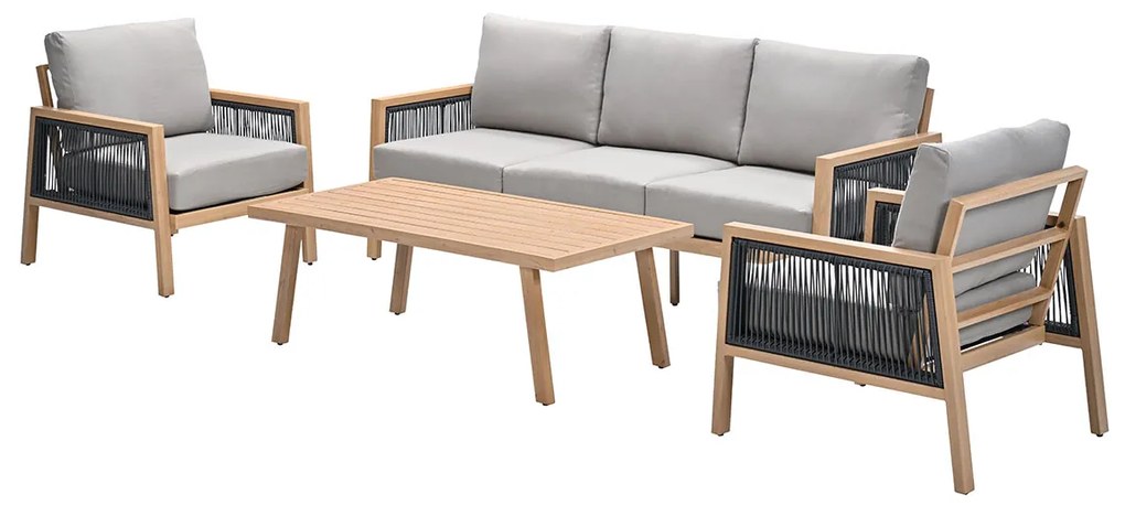 Garden Impressions San Capri loungeset 4-delig - light teak aluminium