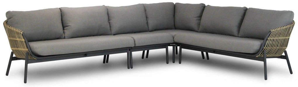 Hoek loungeset 5 personen Aluminium/wicker Taupe Coco Nathan