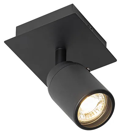 Moderne badkamer spot zwart vierkant IP44 - Ducha