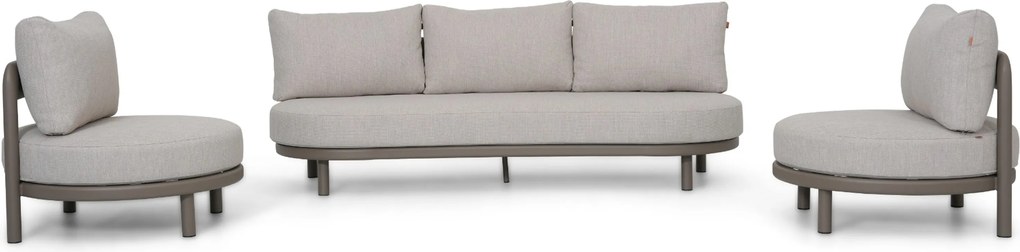 Stoel en Bank Loungeset 5 personen Aluminium Taupe Santika Furniture Santika