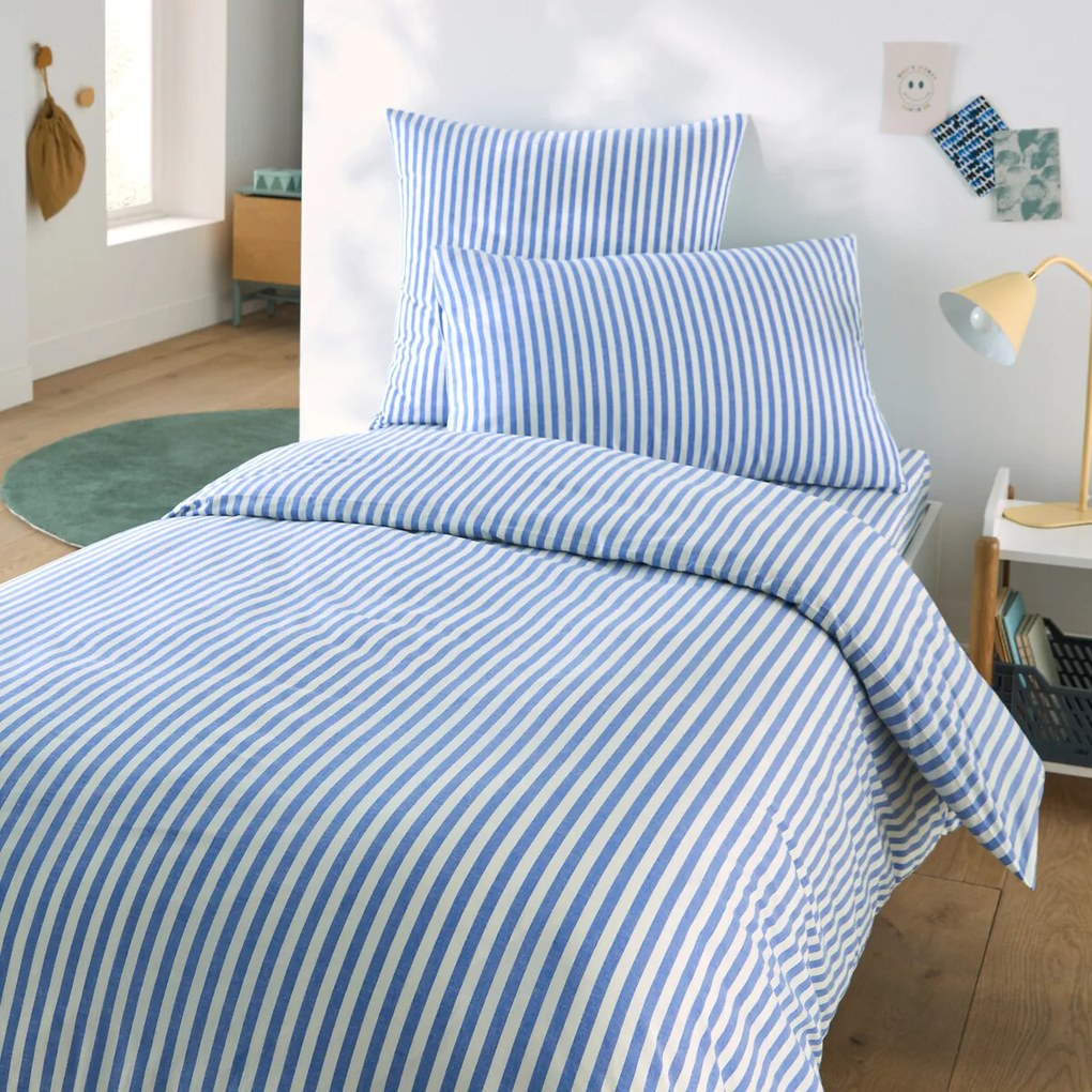 Kinderdekbedovertrek in katoen, Soizic bleu