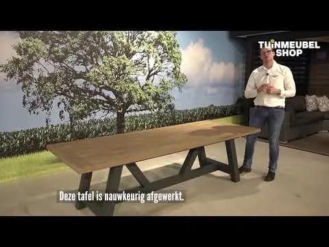 Dining Tuintafel   260 x 100 cm Aluminium/teak Grijs  Trente