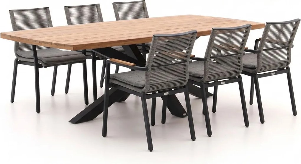 Diningset Bellagio  | 6 personen teakhout | Tuinset stapelbaar | 7-delig | Kees Smit Tuinmeubelen