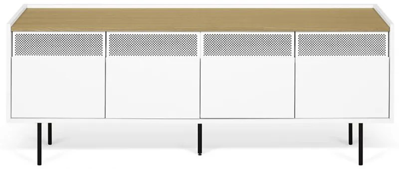 TemaHome Radio Wit Tv-meubel Met Eiken Blad - 160x43x60cm.