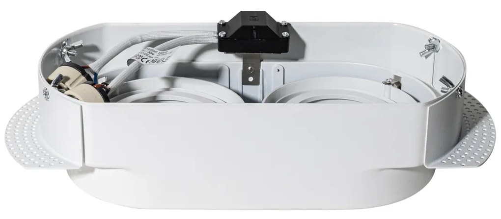 Afgeronde inbouwspot wit GU10 70mm 2-lichts - Hubs Modern GU10 ovaal Binnenverlichting Lamp