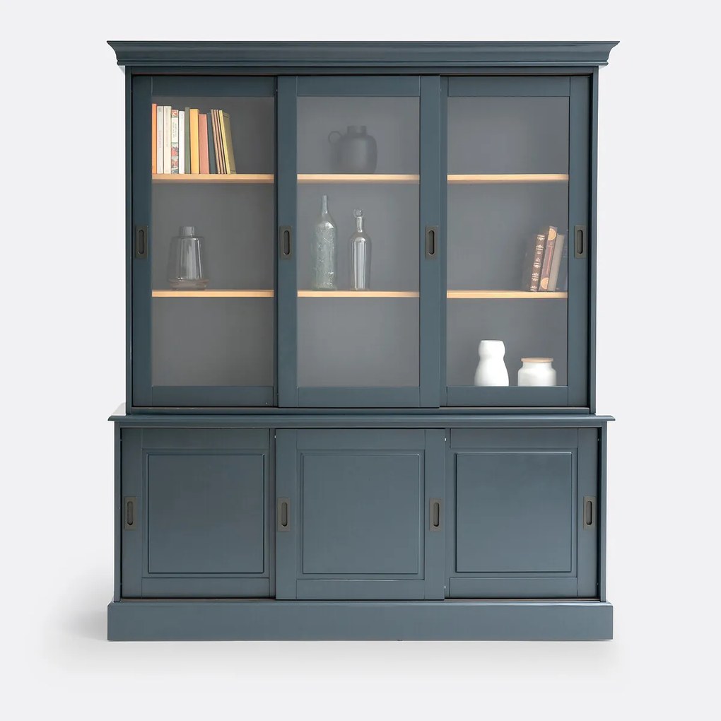 Vitrinekast met 6 deuren, van massief grenen en MDF, POIRET