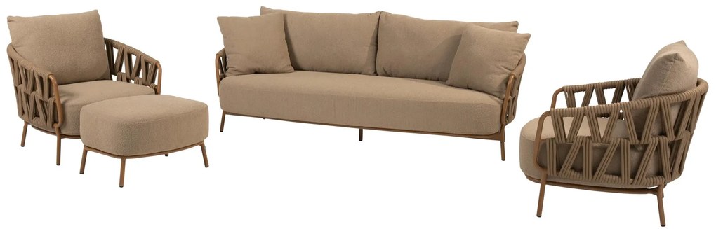 4 Seasons Outdoor Biarritz loungebank amber Loungebank   beige weerbestendig